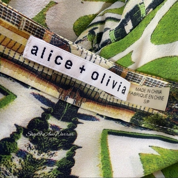 Alice + Olivia mirrored botanical garden silk blouse *shop@iamwarrior - Picture 14 of 16